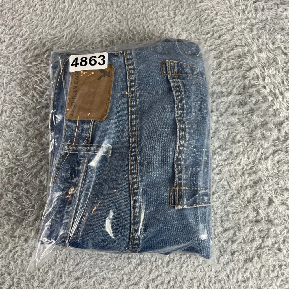 American Eagle Low Loose Mens Jeans 38x30 Medium Wash Blue Denim Relaxed Fit